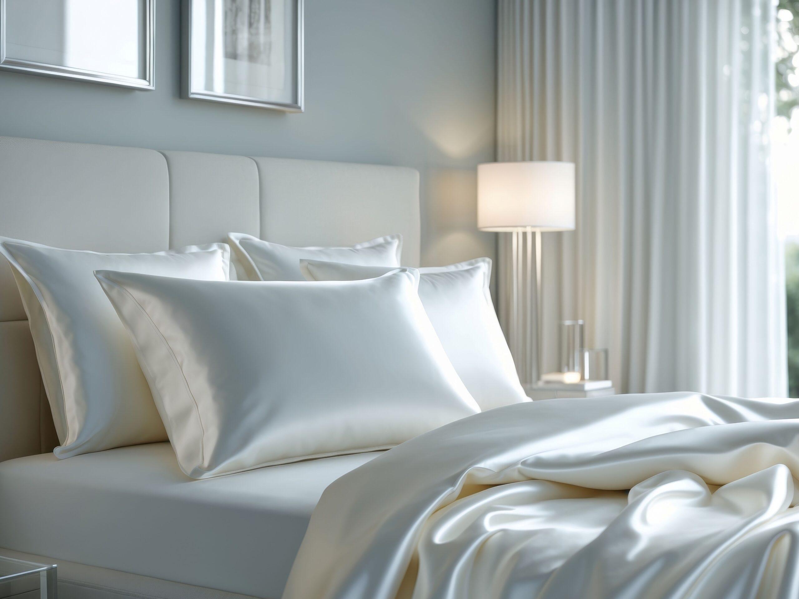 Modernes Schlafzimmer mit Polsterbett und Kopfteil